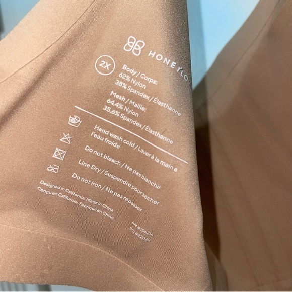 Honeylove Crossover Wireless Sports Bra Smoothing Sand Tan Brown Plus Size 2X - Picture 4 of 4